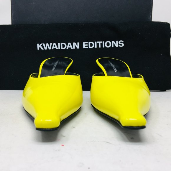 Kwaidan Editions Women’s Yellow Pointed Toe Kitten Heel Mule Shoes Size 8 M - Picture 5 of 14